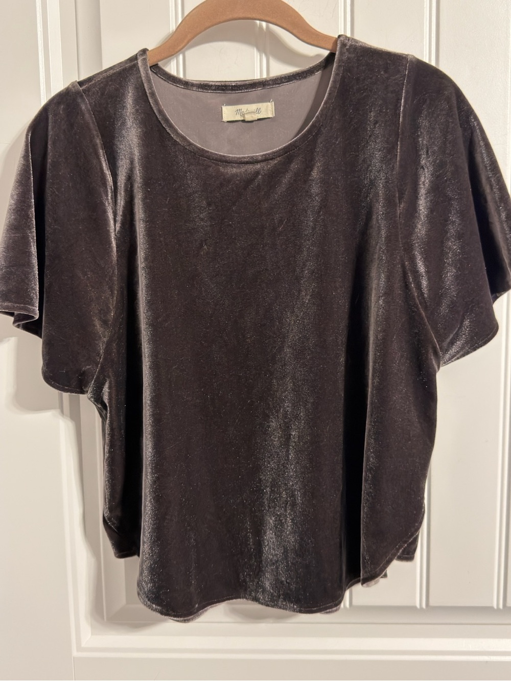 Madewell Short Sleeve Plum Velvet Women's Top. Size XS